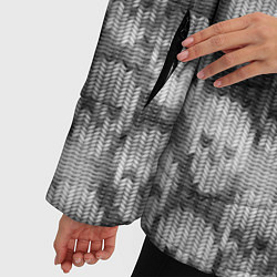 Куртка зимняя женская Череп эффект вязаного изделия, цвет: 3D-светло-серый — фото 2