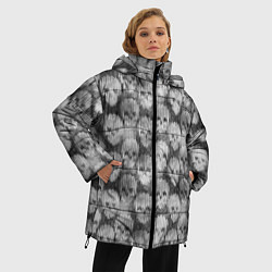 Куртка зимняя женская Череп эффект вязаного изделия, цвет: 3D-светло-серый — фото 2