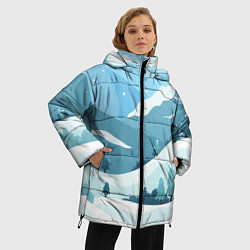 Куртка зимняя женская Заснеженные горы, цвет: 3D-черный — фото 2