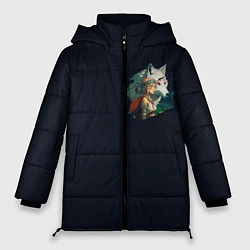Куртка зимняя женская Повелительница зверей и дочь волчицы, цвет: 3D-черный