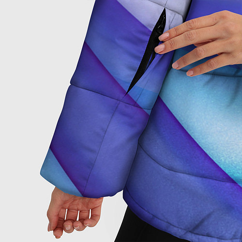 Женская зимняя куртка Синие разводы / 3D-Светло-серый – фото 5