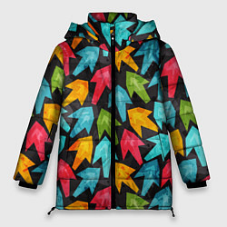 Куртка зимняя женская Разноцветные стрелы, цвет: 3D-красный