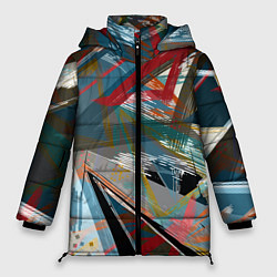 Куртка зимняя женская Абстрактный многоцветный узор, цвет: 3D-светло-серый