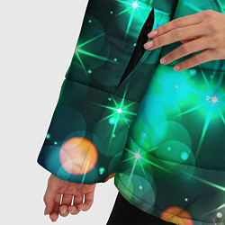 Куртка зимняя женская Космический принт и звездное сияние вселенной, цвет: 3D-светло-серый — фото 2