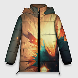 Куртка зимняя женская Фон - цвета вселенной, цвет: 3D-красный