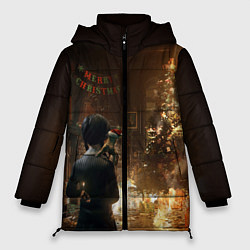 Куртка зимняя женская Уэнсдэй поджог, цвет: 3D-светло-серый