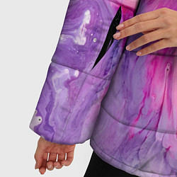 Куртка зимняя женская Разлитая смешанная краска, цвет: 3D-красный — фото 2