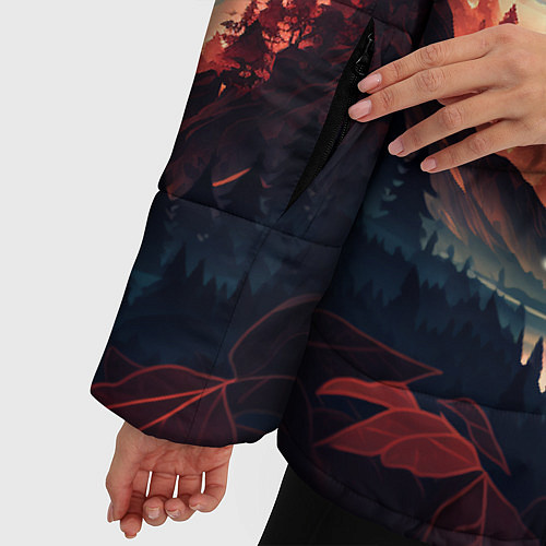 Женская зимняя куртка Футуризм горы / 3D-Черный – фото 5