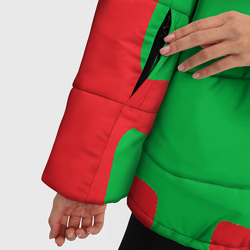 Женская зимняя куртка Пазлы разноцветные / 3D-Черный – фото 5