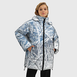 Куртка зимняя женская Абстрактный ледяной паттерн, цвет: 3D-черный — фото 2