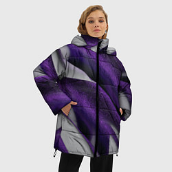 Куртка зимняя женская Фиолетовые волны, цвет: 3D-черный — фото 2