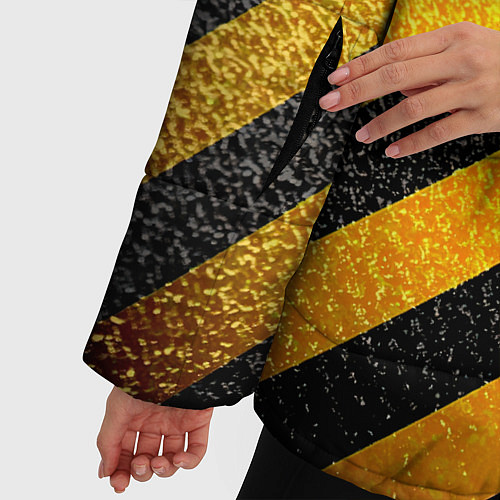 Женская зимняя куртка Черно-желтая опасность / 3D-Черный – фото 5
