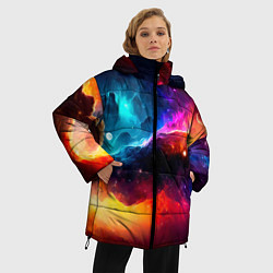 Куртка зимняя женская Космос, созданный нейросетью, цвет: 3D-черный — фото 2