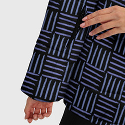Куртка зимняя женская Паттерн из синих линий, цвет: 3D-черный — фото 2