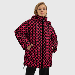 Куртка зимняя женская Красный паттерн, цвет: 3D-светло-серый — фото 2