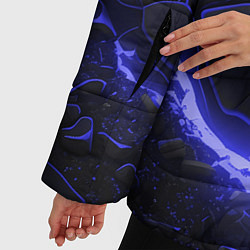Куртка зимняя женская Красивая синяя неоновая лава, цвет: 3D-светло-серый — фото 2