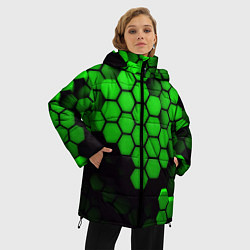 Куртка зимняя женская Майнкрафт текстура, цвет: 3D-красный — фото 2
