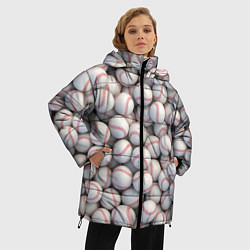Куртка зимняя женская Бейсбольные мячи, цвет: 3D-черный — фото 2