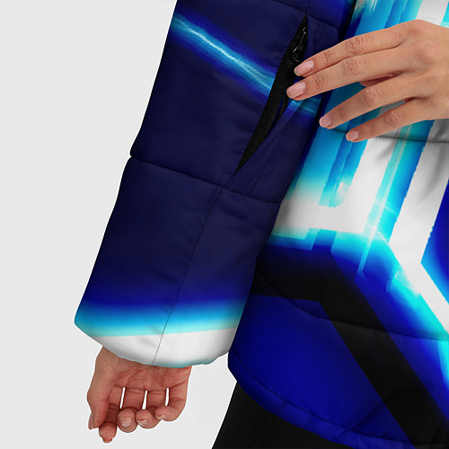 Женская зимняя куртка Neon abstraction plates storm / 3D-Черный – фото 5
