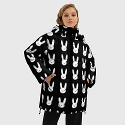 Куртка зимняя женская Bunny pattern black, цвет: 3D-черный — фото 2