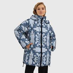 Куртка зимняя женская Квадратный паттерн, цвет: 3D-светло-серый — фото 2