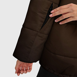 Куртка зимняя женская Фон оттенка шоколад и черная виньетка, цвет: 3D-черный — фото 2