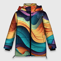 Куртка зимняя женская Цветной рельеф, цвет: 3D-черный