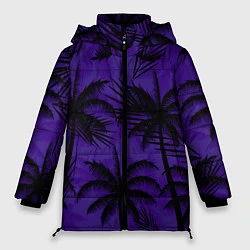 Куртка зимняя женская Пальмы в ночи, цвет: 3D-черный