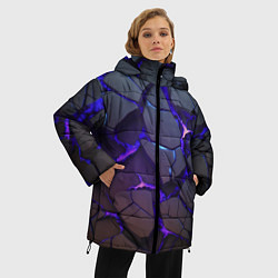 Куртка зимняя женская Светящаяся неоновая лава, цвет: 3D-красный — фото 2