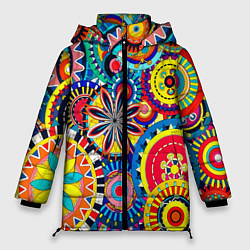 Куртка зимняя женская Психоделика калейдоскоп, цвет: 3D-светло-серый