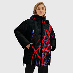 Куртка зимняя женская Дым искры цветные, цвет: 3D-светло-серый — фото 2
