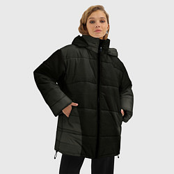 Куртка зимняя женская Чёрные геометрические металлические листы, цвет: 3D-черный — фото 2