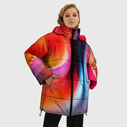 Куртка зимняя женская Радужные волны, цвет: 3D-красный — фото 2