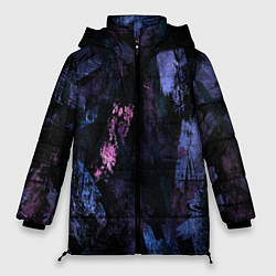 Куртка зимняя женская Неоновые пятна краской, цвет: 3D-светло-серый