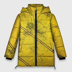 Куртка зимняя женская Абстрактная ярко-золотая текстура, цвет: 3D-красный