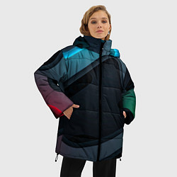 Куртка зимняя женская Абстракция металл, цвет: 3D-светло-серый — фото 2