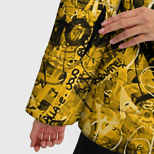 Женская зимняя куртка Желтый хаос / 3D-Черный – фото 5