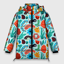 Куртка зимняя женская Colorful patterns, цвет: 3D-светло-серый