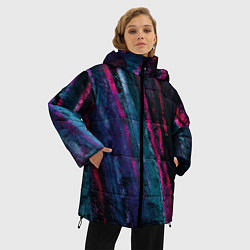 Куртка зимняя женская Неоновая стена, цвет: 3D-красный — фото 2