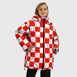 Куртка зимняя женская Узор из квадартов, цвет: 3D-светло-серый — фото 2