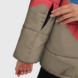 Куртка зимняя женская Триколор - три полосы на песочном, цвет: 3D-светло-серый — фото 2