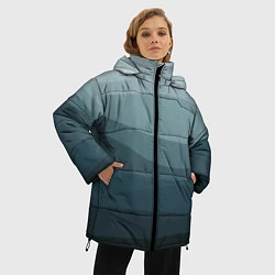 Куртка зимняя женская Бирюзовые волны, цвет: 3D-светло-серый — фото 2