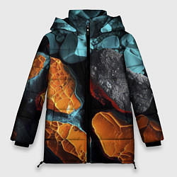 Куртка зимняя женская Цветные камни, цвет: 3D-черный