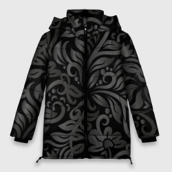 Куртка зимняя женская Модный растительный орнамент, цвет: 3D-красный