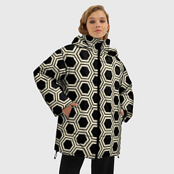 Куртка зимняя женская Шестиугольная сота, цвет: 3D-черный — фото 2