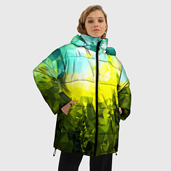Куртка зимняя женская Green abstract colors, цвет: 3D-черный — фото 2