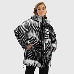 Куртка зимняя женская Авангардный фрактальный паттерн - Милан, цвет: 3D-черный — фото 2