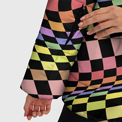 Куртка зимняя женская Colorful avant-garde chess pattern - fashion, цвет: 3D-черный — фото 2