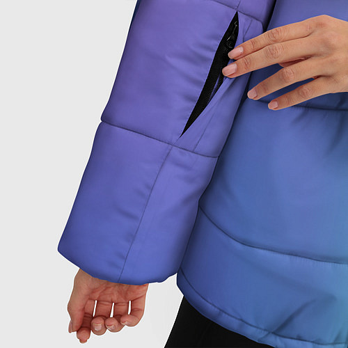 Женская зимняя куртка Светлые фигуры и листы / 3D-Черный – фото 5