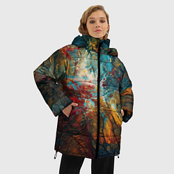 Куртка зимняя женская Яркий флюид арт, цвет: 3D-черный — фото 2